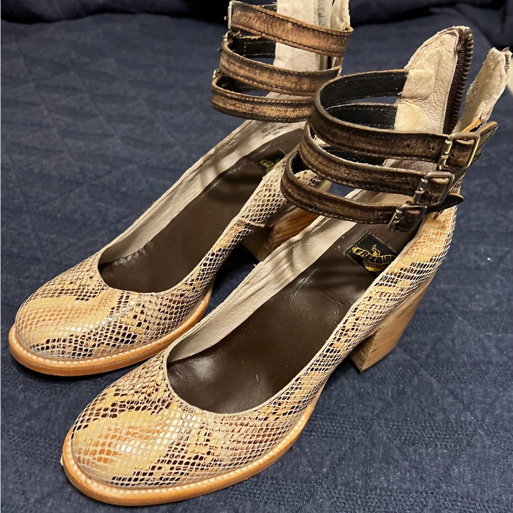Freebird Randi White Snakeskin Shoes
